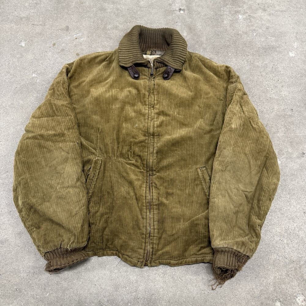 VINTAGE 60s ZERO KING CORDUROY FLANNEL LINED WORK JACKET TALON ZIP 40/MEDIUM